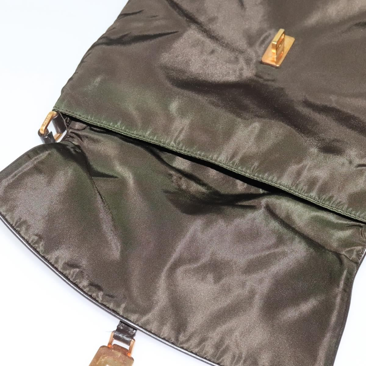 Prada Vintage Flap Messenger Bag Tessuto, Khaki, Nylon, Shoulder Bag