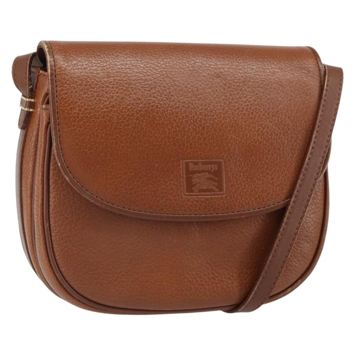 Burberry Vintage Shoulder Bag Leather, BROWN, LEATHER, Shoulder bag