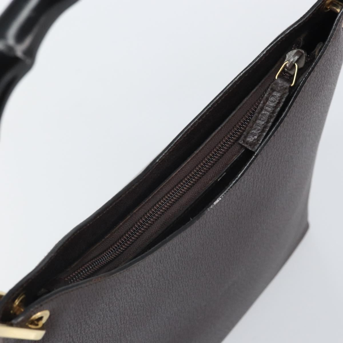 Gucci Vintage Bamboo Hobo Leather, BROWN, LEATHER, Shoulder bag