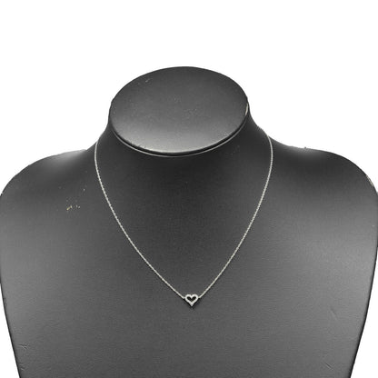 Tiffany & Co. Sentimental Heart 3 Diamond Pendant Necklace 18K Rose Gold with Diamonds, CLEAR, SILVER, Necklace