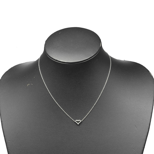 Tiffany & Co. Sentimental Heart 3 Diamond Pendant Necklace 18K Rose Gold with Diamonds, CLEAR, SILVER, Necklace