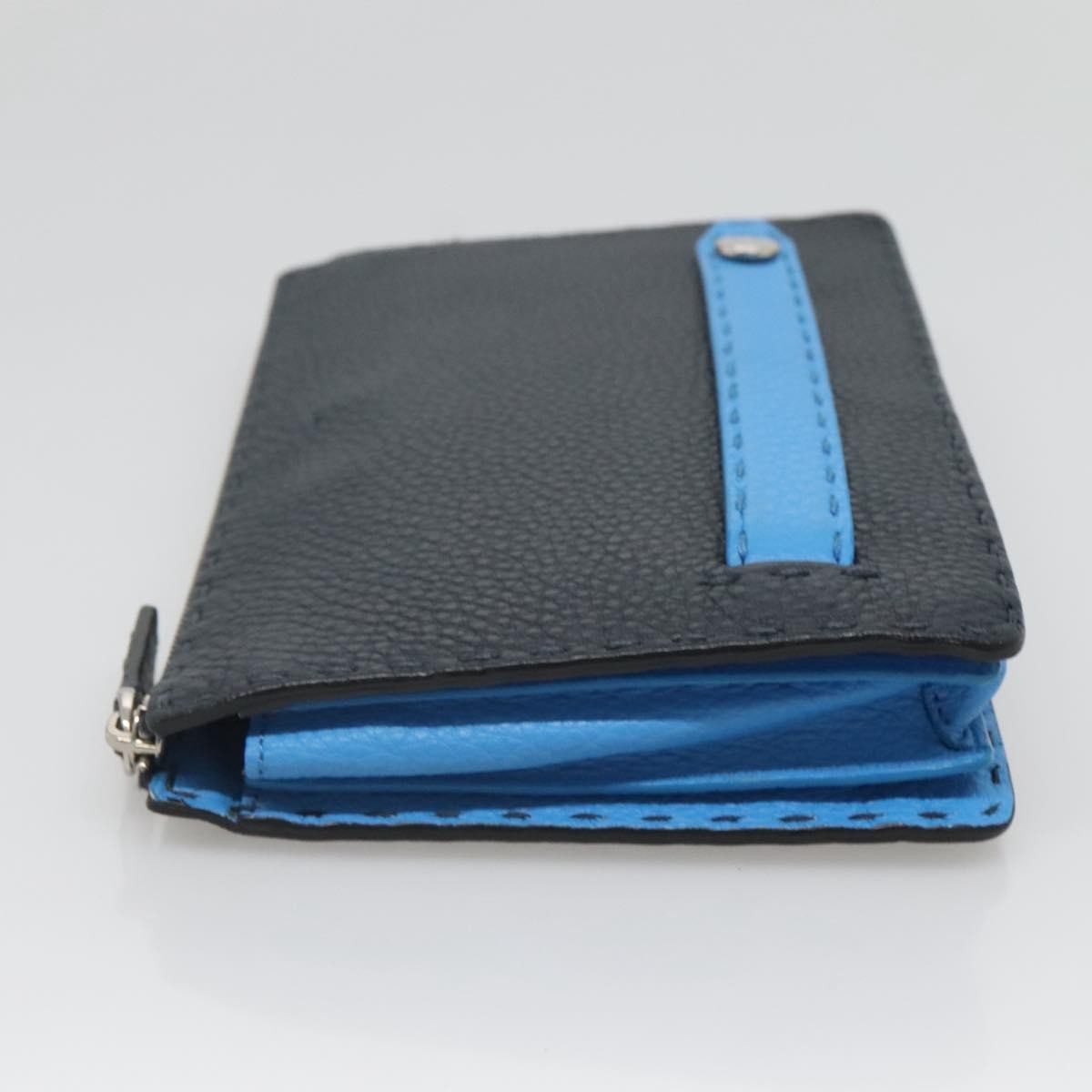 Fendi Selleria Zip Pouch Leather, Black, Leather, Clutch
