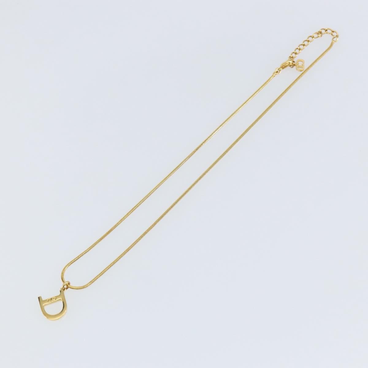Christian Dior D logo Pendant Necklace Metal, GOLD, METAL, Necklace
