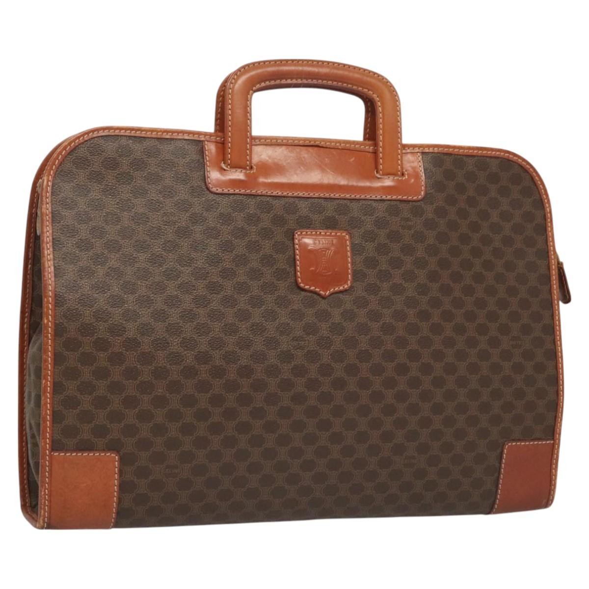 Celine Macadam Briefcase Canvas and leather, BROWN, CANVAS, Briefcase