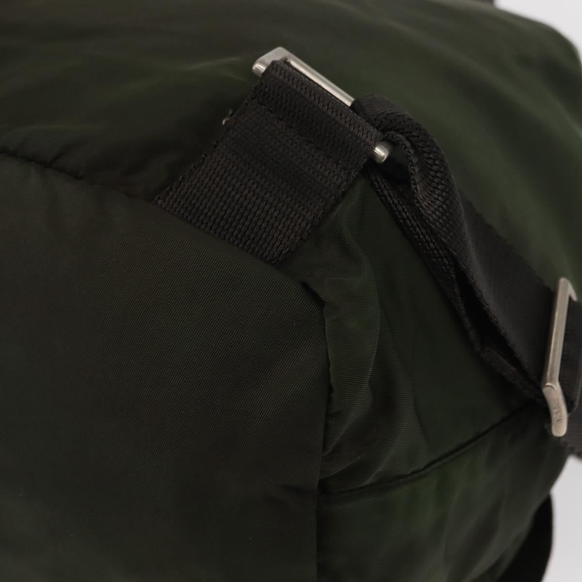 Prada Double Front Pocket Backpack Tessuto, Khaki, Nylon, Backpack