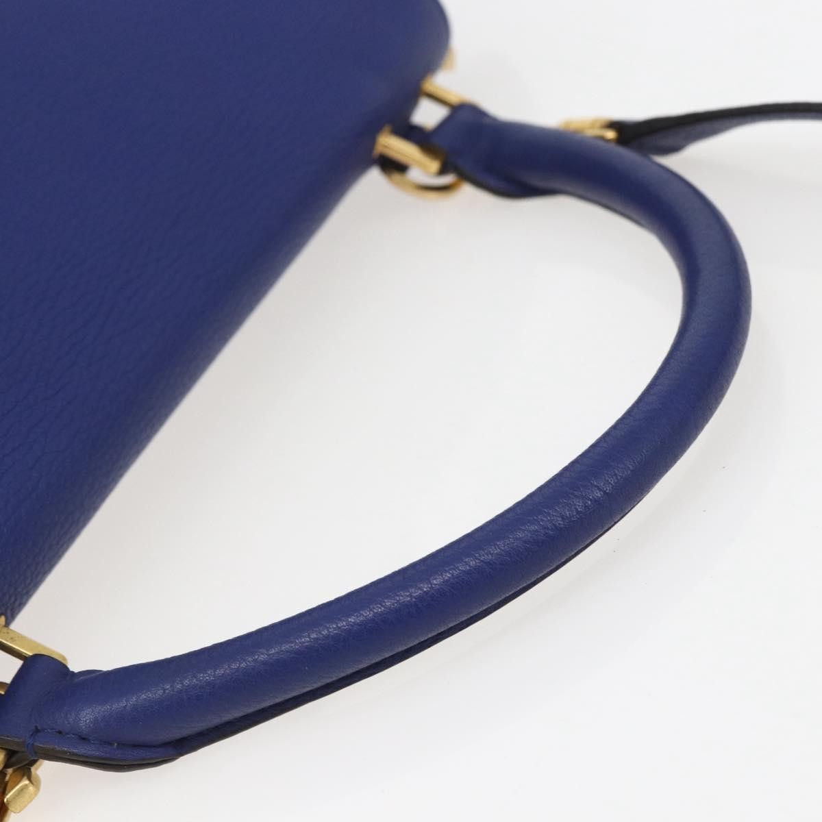 Celine Trapeze Bag Leather with Suede, BLUE, LEATHER, Handbag