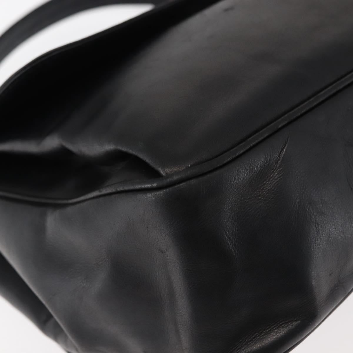 Celine Circle logo Leather, BLACK, LEATHER, Shoulder bag