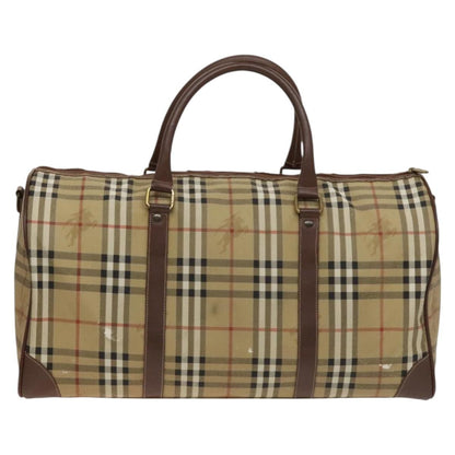 Burberry Nova check boston bag Canvas, Beige, PVC, Travel Bag