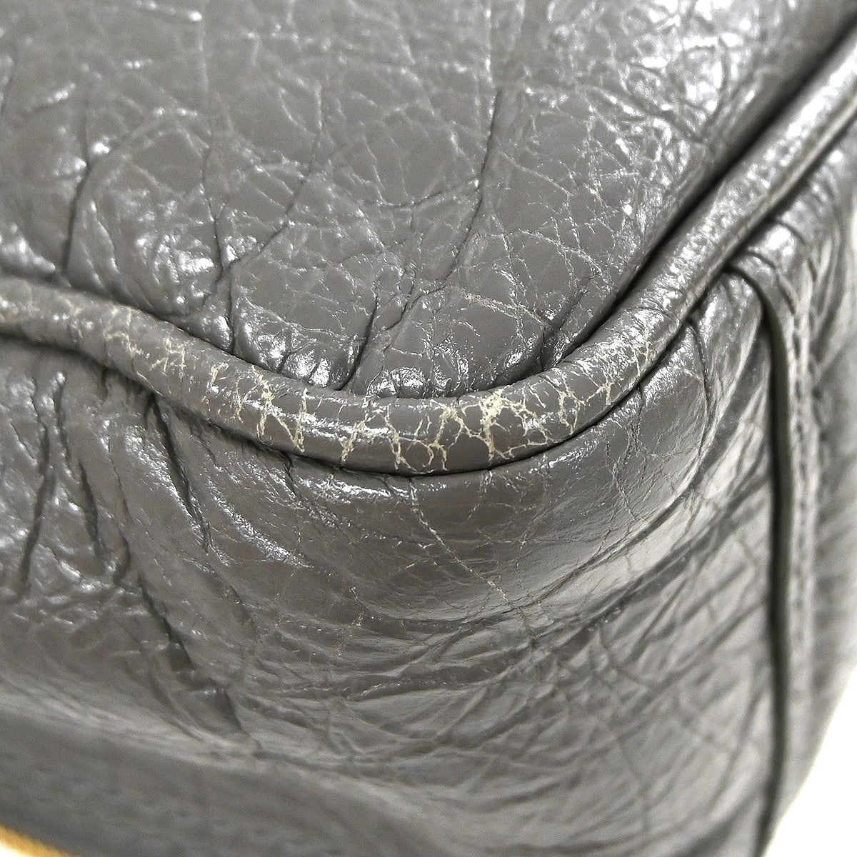 Balenciaga Blanket Square Bag Leather, GRAY, LEATHER, Handbag