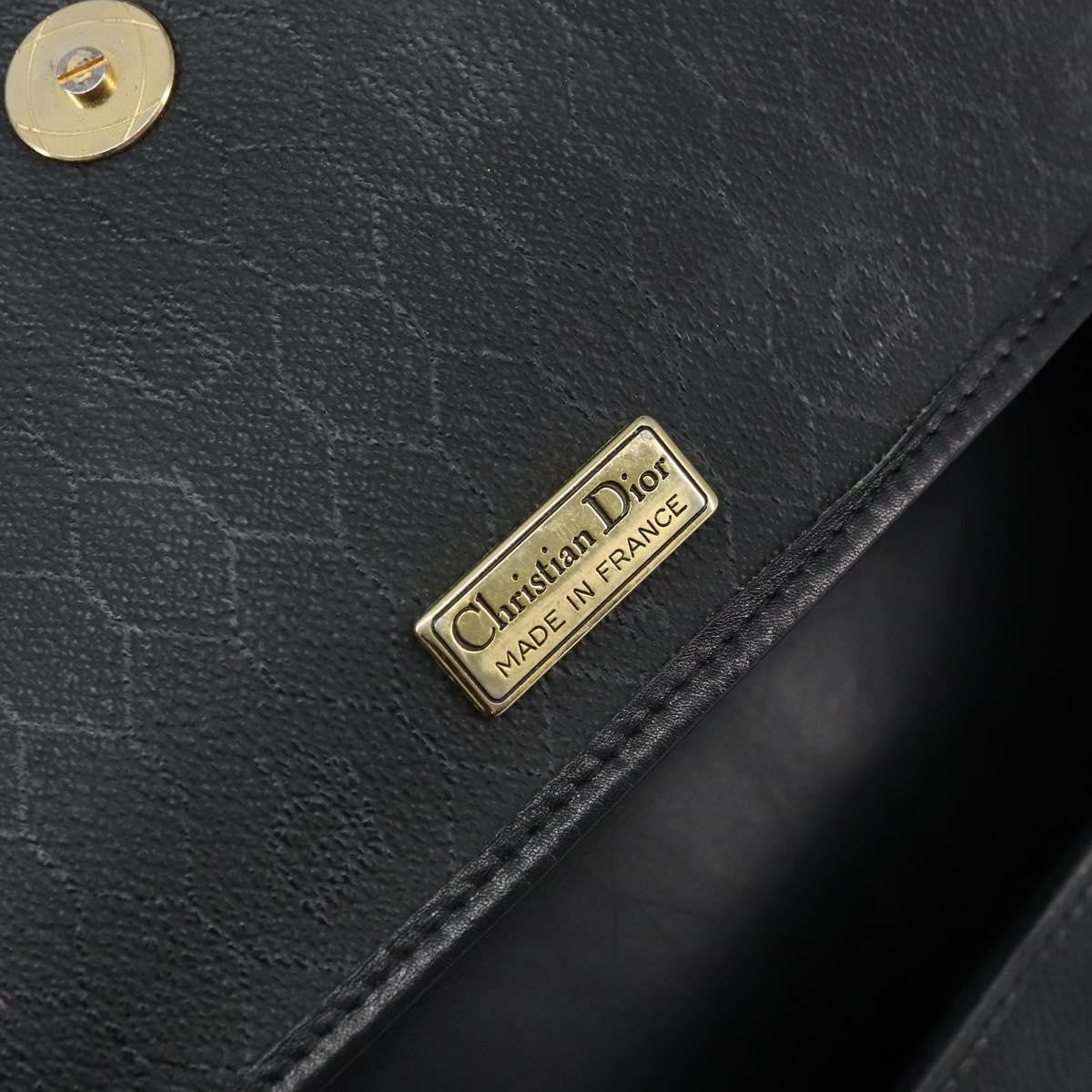 Christian Dior Vintage Honeycomb Shoulder Bag Canvas and Leather, BLACK, CANVAS, Shoulder bag