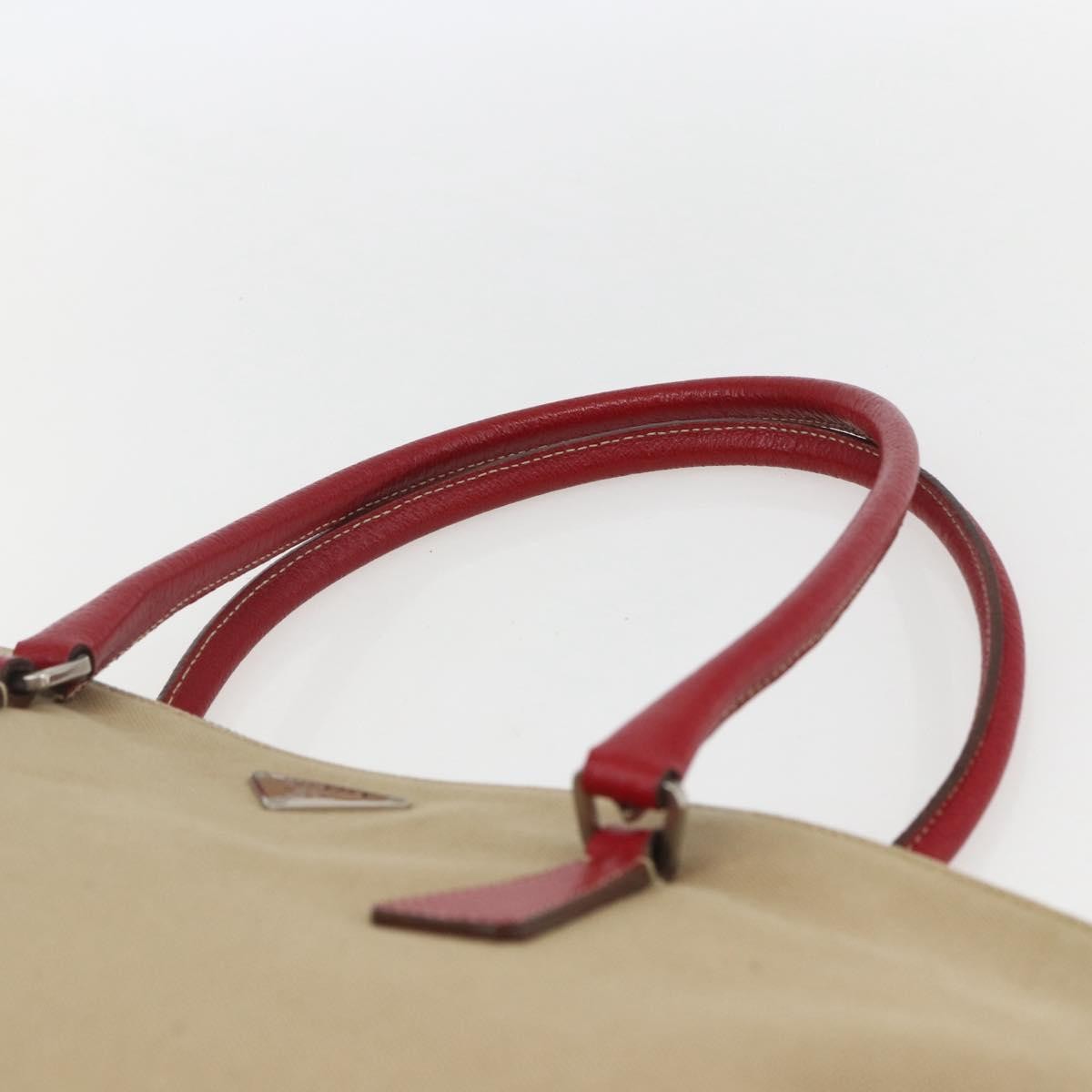 Prada Vintage Handbag Canvas, Beige, Canvas, Handbag