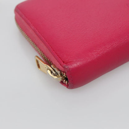 Saint Laurent Zipped Bifold Wallet Leather, PINK, LEATHER, Wallets