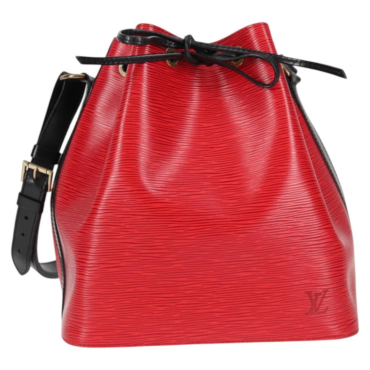 Louis Vuitton Bicolor Petit Noe Handbag Epi Leather, RED, LEATHER, Shoulder bag