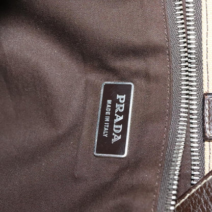 Prada Vintage Shoulder Bag Canvas, BEIGE, CANVAS, Shoulder bag