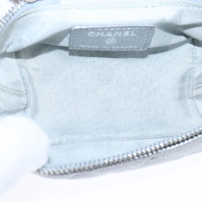 Chanel Classic Vanity Case with Chain Quilted Caviar, Silver, Leather, Shoulder Bag