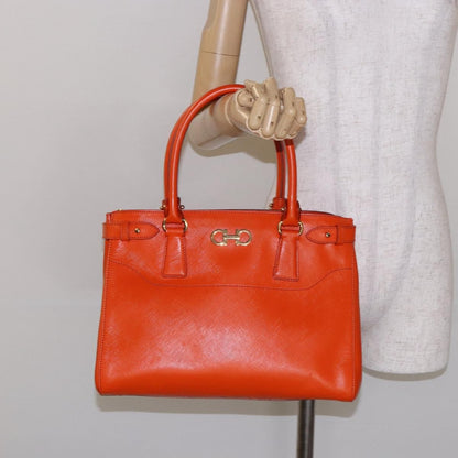 Salvatore Ferragamo Batik Tote Leather, ORANGE, LEATHER, Tote bag