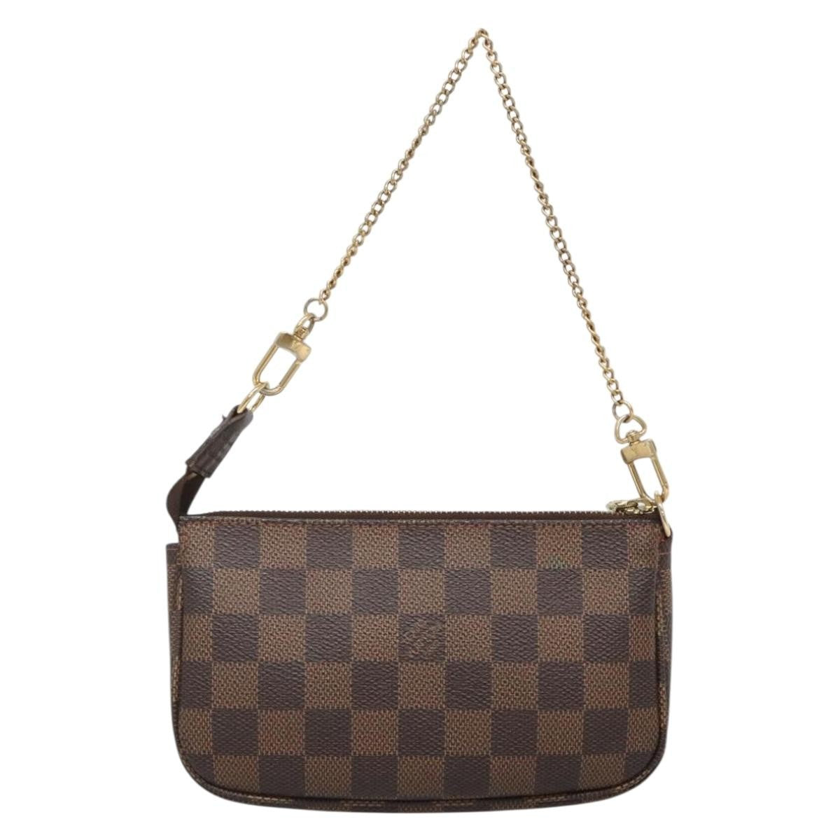 Louis Vuitton Pochette Accessoires Damier, BROWN, CANVAS, Clutche & pouche