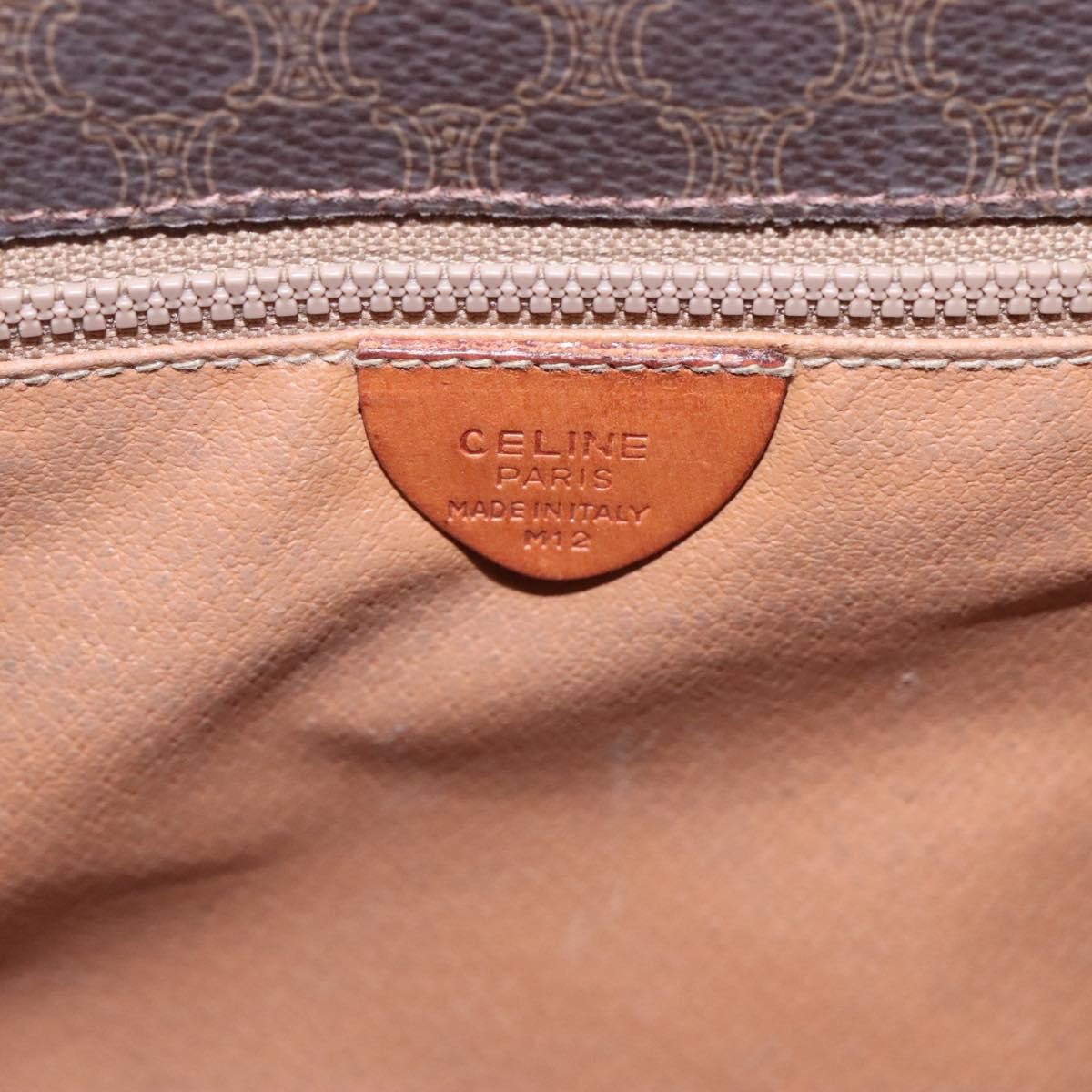 Celine Vintage Macadam Shoulder Bag Canvas and Leather, BROWN, CANVAS, Shoulder bag