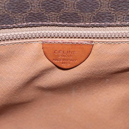 Celine Vintage Macadam Shoulder Bag Canvas and Leather, BROWN, CANVAS, Shoulder bag