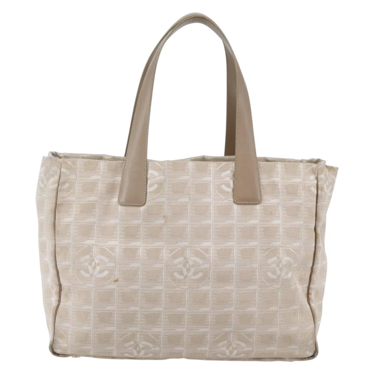Chanel Travel Line Tote Nylon, BEIGE, NYLON, Tote bag