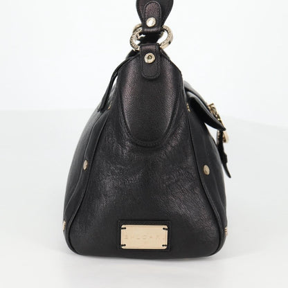 Bvlgari Chandra Top Handle Bag Leather, BLACK, LEATHER, Shoulder bag