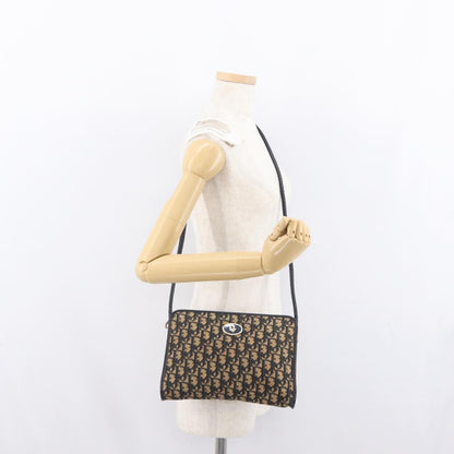 Christian Dior Vintage Trotter Shoulder Bag Canvas, NAVY, CANVAS, Shoulder bag
