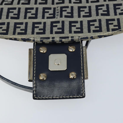 Fendi Mamma Baguette Shoulder Bag Canvas, NAVY, CANVAS, Shoulder bag
