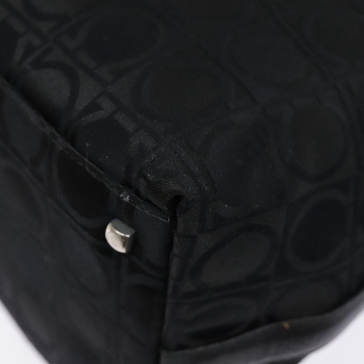 Salvatore Ferragamo Gancini Shoulder Bag Nylon, BLACK, NYLON, Shoulder bag