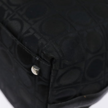 Salvatore Ferragamo Gancini Shoulder Bag Nylon, BLACK, NYLON, Shoulder bag