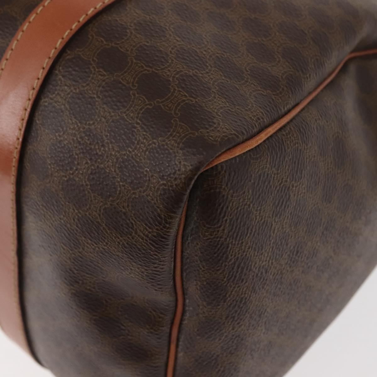 Celine Macadam Handbag Macadam with leather, BROWN, CANVAS, Handbag