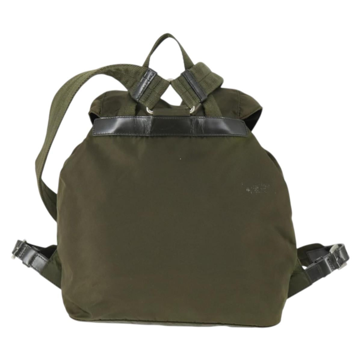 Prada Double Front Pocket Backpack Tessuto, KHAKI, NYLON, Backpack