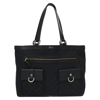 Gucci Abbey Pocket Tote GG Canvas, BLACK, CANVAS, Tote bag