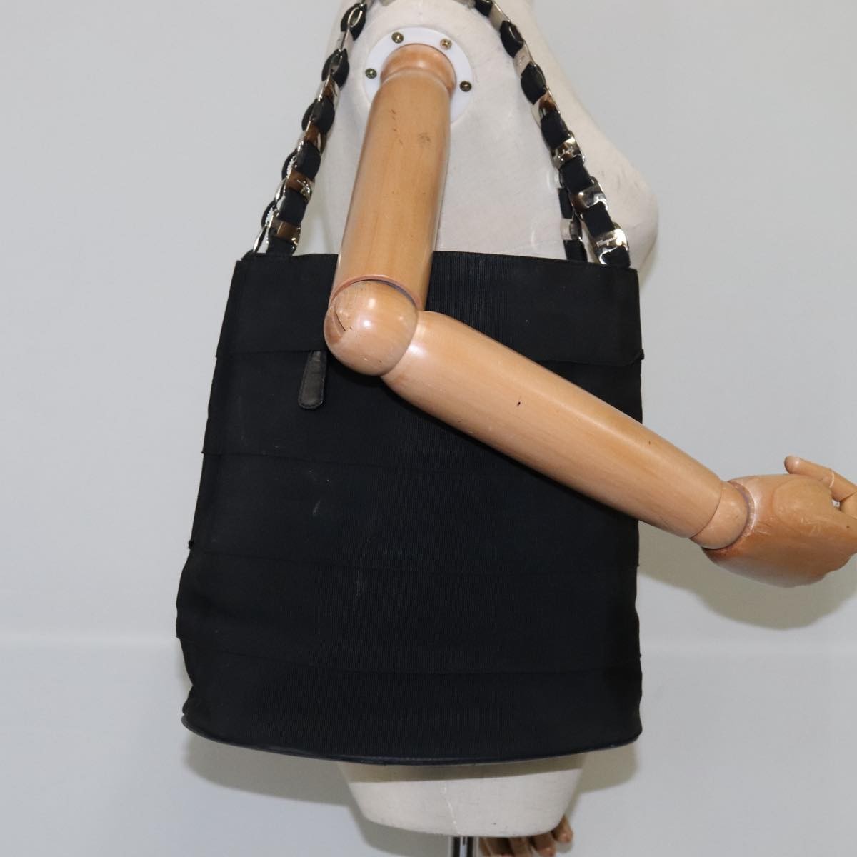 Salvatore Ferragamo Gancini Tote Gancini Canvas, BLACK, CANVAS, Tote bag