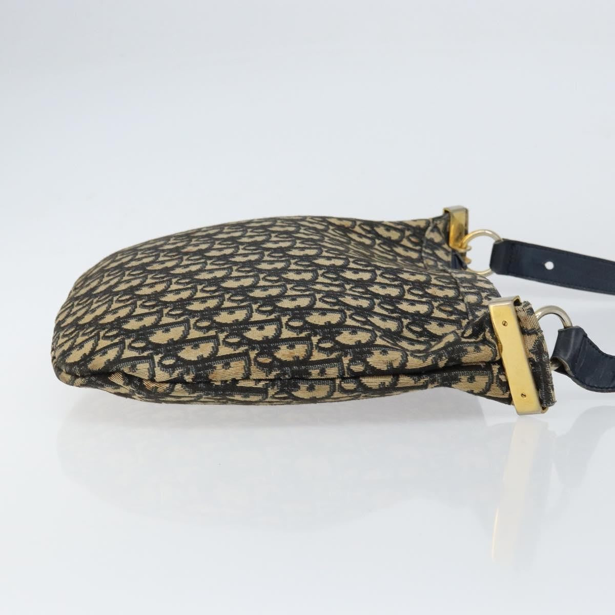 Christian Dior Vintage Trotter Shoulder Bag Canvas, NAVY, CANVAS, Shoulder bag