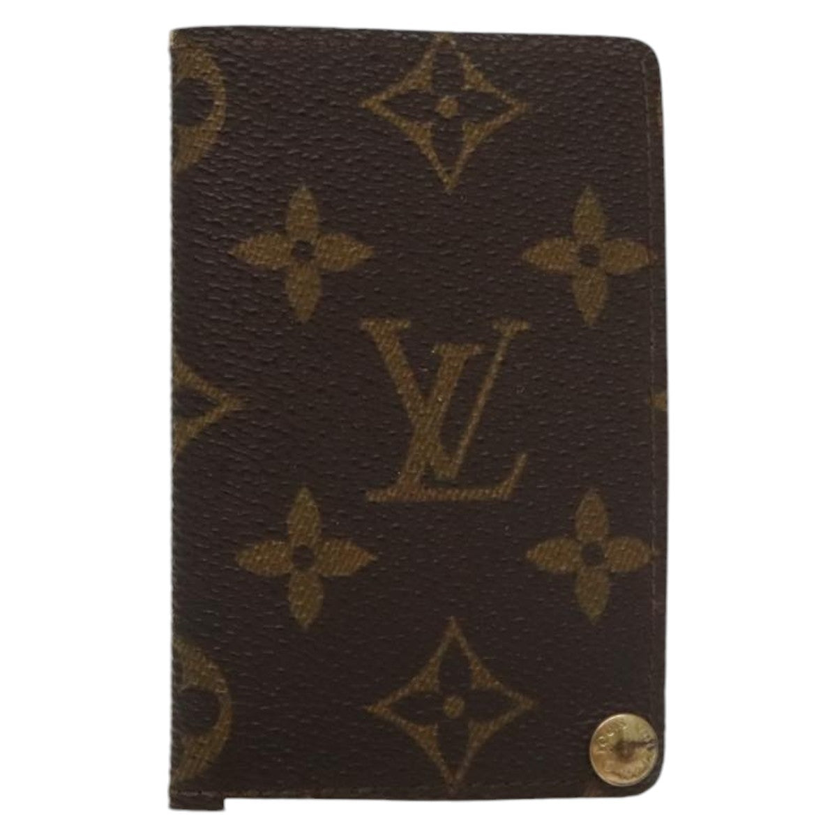 Louis Vuitton Porte Cartes Pression Card Case Monogram Canvas, BROWN, CANVAS, Card Holders