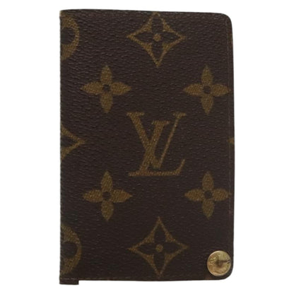 Louis Vuitton Porte Cartes Pression Card Case Monogram Canvas, BROWN, CANVAS, Card Holders
