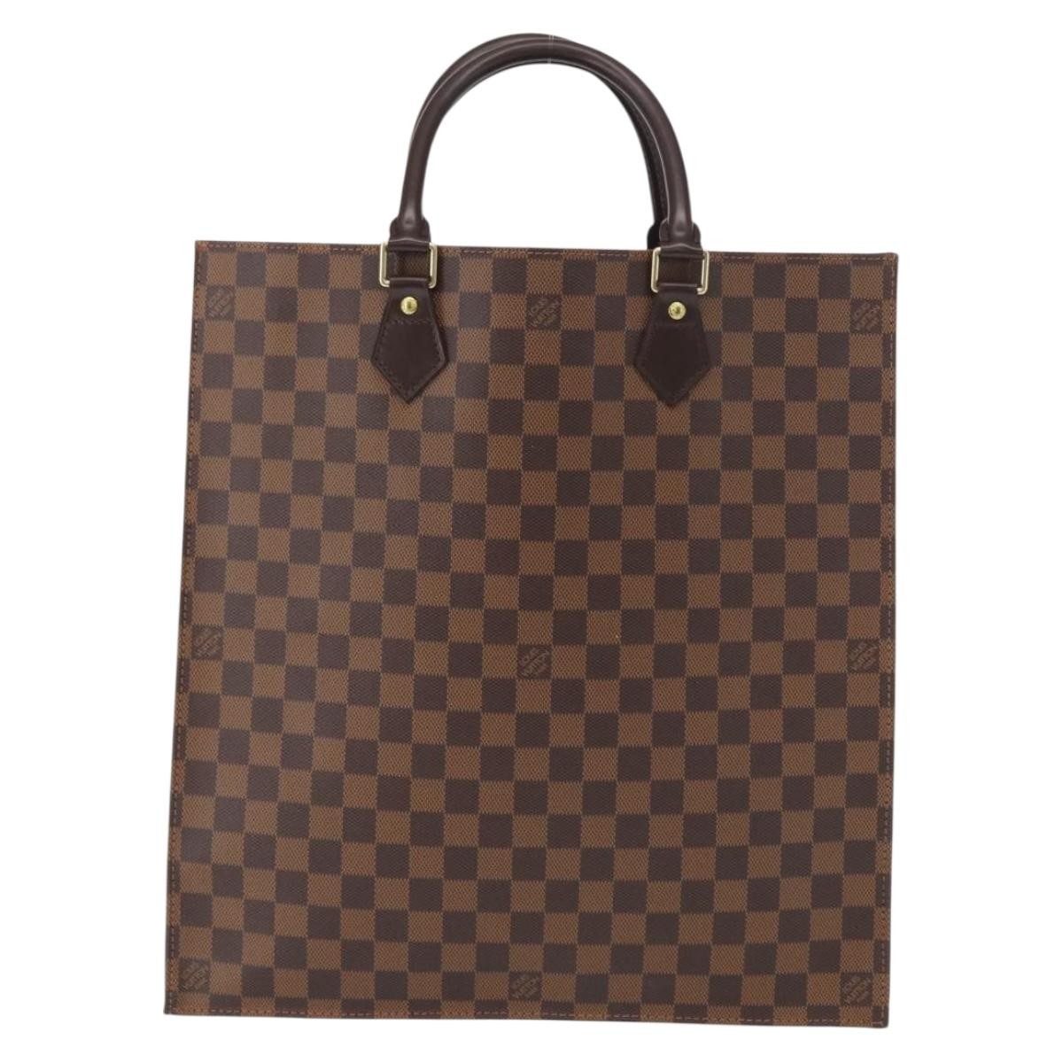 Louis Vuitton Sac Plat Bag Damier, BROWN, CANVAS, Handbag