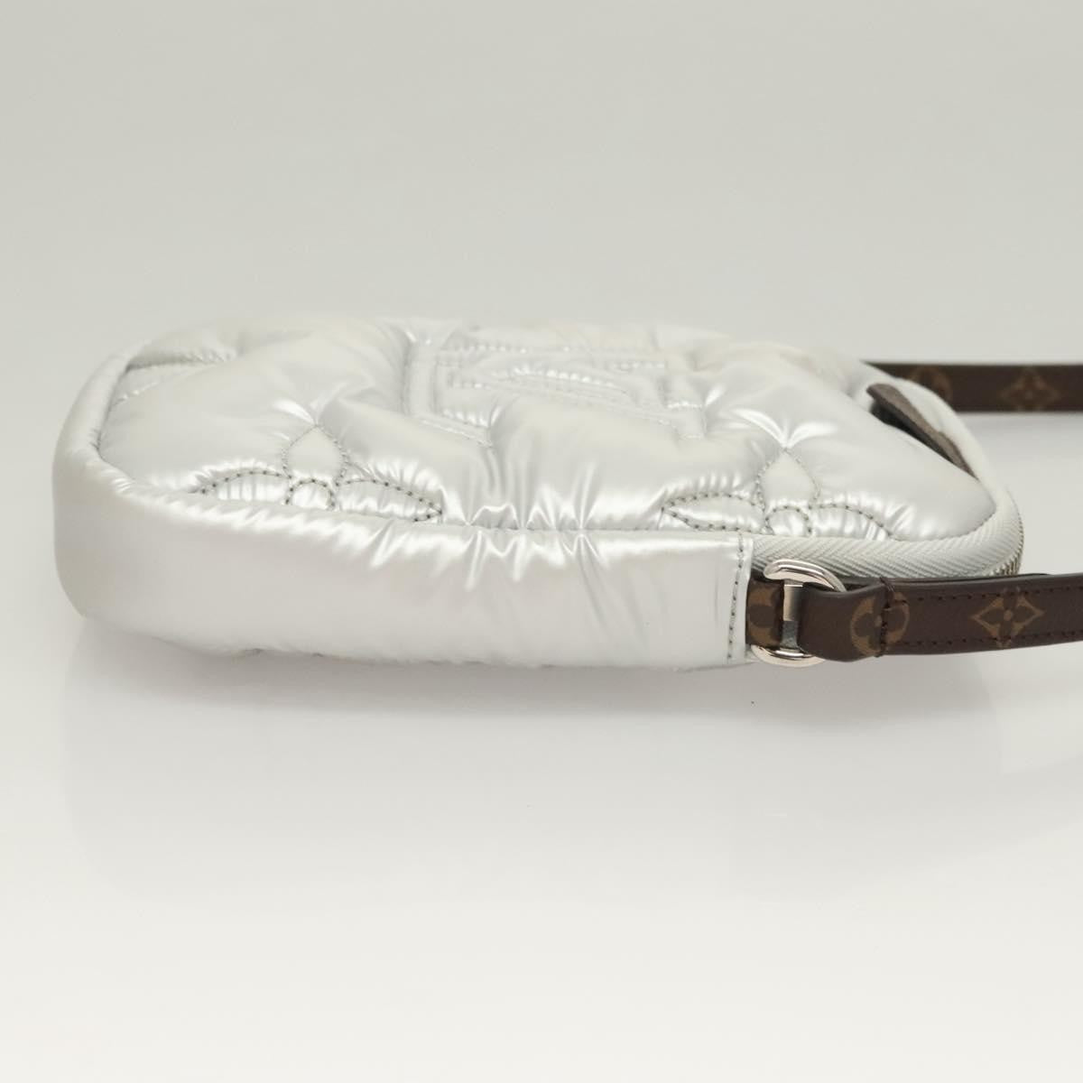 Louis Vuitton Pillow Phone Pouch Monogram Quilted Econyl Nylon, SILVER, CANVAS, Travel bag