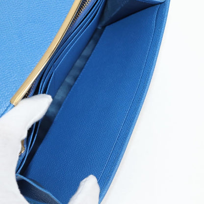 Salvatore Ferragamo Gancini Flap Continental Wallet Leather, Blue, Leather, Wallet