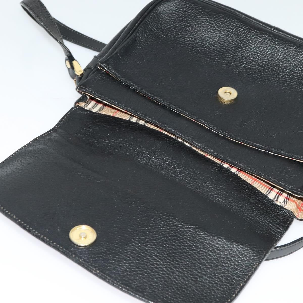 Burberry Vintage Crossbody Bag Leather, BLACK, LEATHER, Shoulder bag