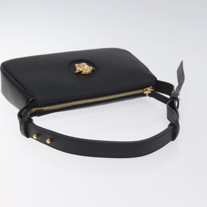 Versace Medusa Shoulder Bag Leather, BLACK, LEATHER, Shoulder bag
