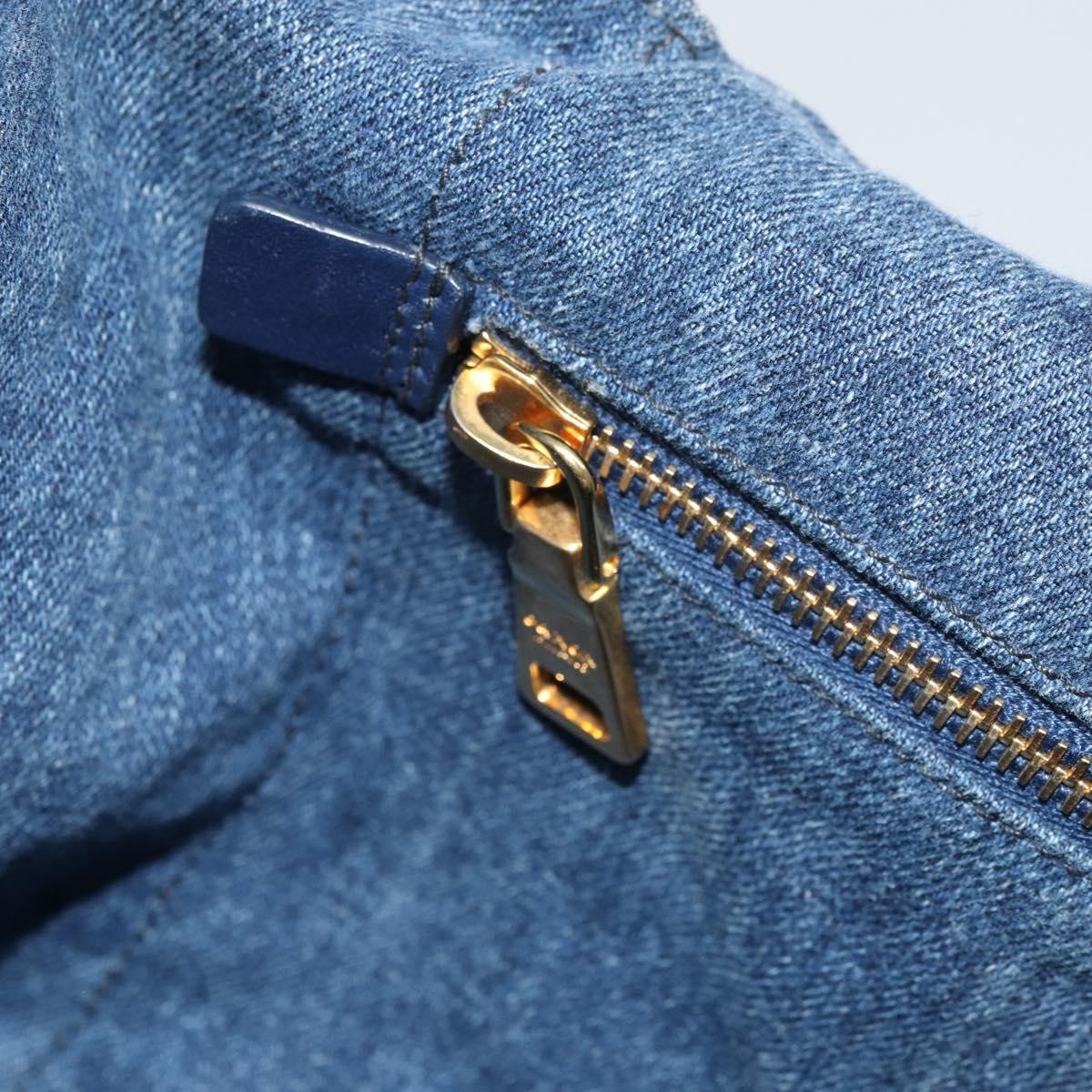 Prada Canapa Open Tote Denim, BLUE, CANVAS, Tote bag