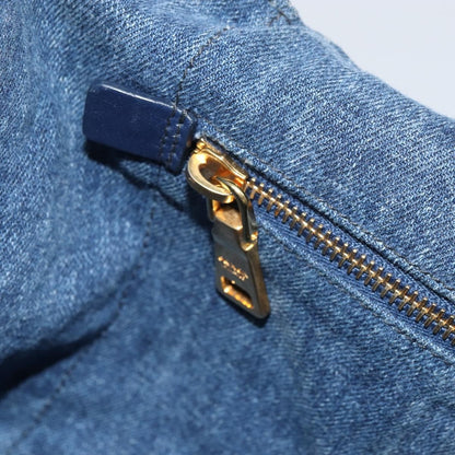Prada Canapa Open Tote Denim, BLUE, CANVAS, Tote bag