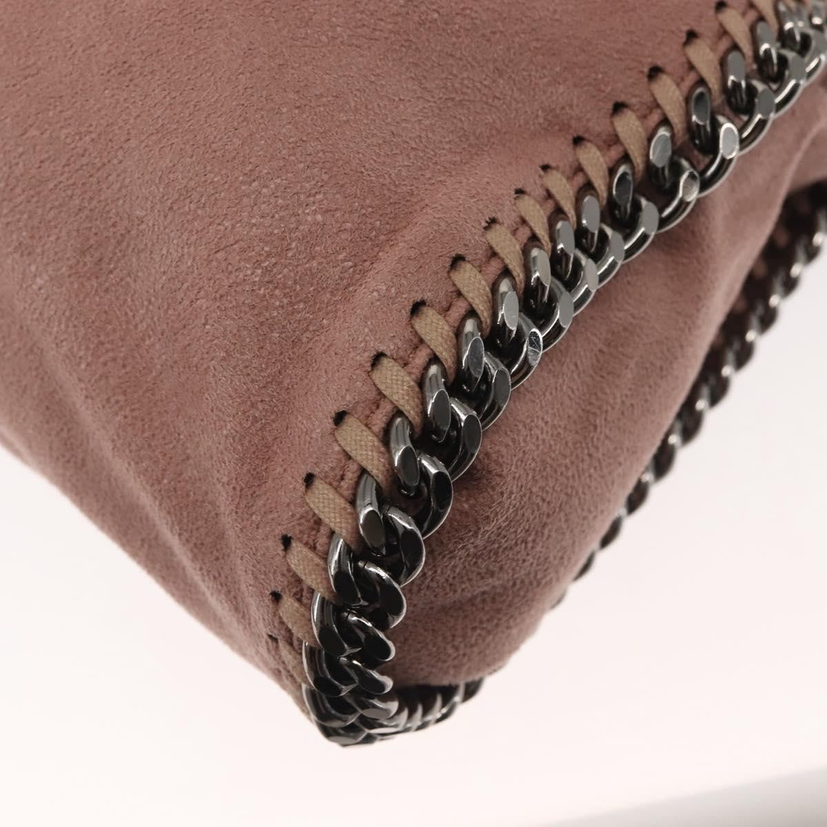 Stella McCartney Falabella Fold Over Crossbody Bag Suede, PINK, SUEDE, Crossbody bag