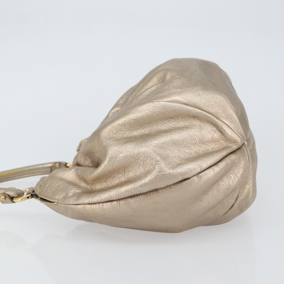Salvatore Ferragamo Vala Handbag Leather, GOLD, LEATHER, Handbag