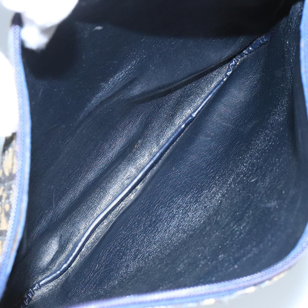 Christian Dior Vintage Trotter Shoulder Bag Canvas, NAVY, CANVAS, Shoulder bag