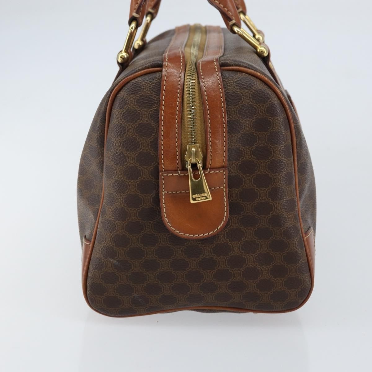 Celine Vintage Macadam Boston bag Canvas, BROWN, CANVAS, Handbag