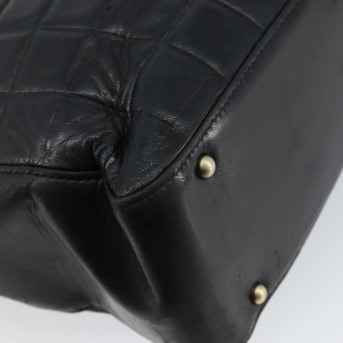 Chanel Chocolate Bar CC Tote Quilted Leather, BLACK, LEATHER, Tote bag