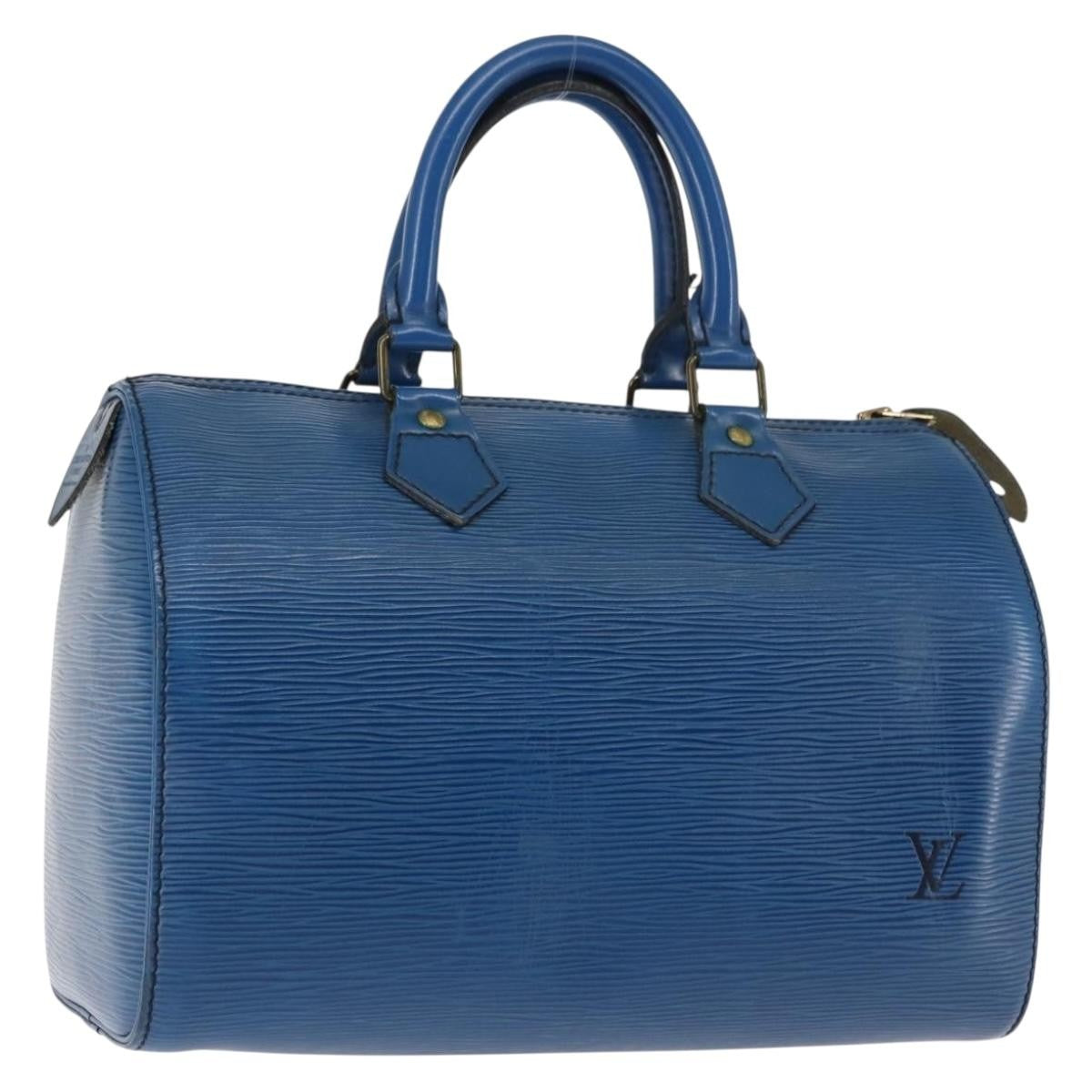 Louis Vuitton Speedy Handbag Epi Leather, BLUE, LEATHER, Handbag