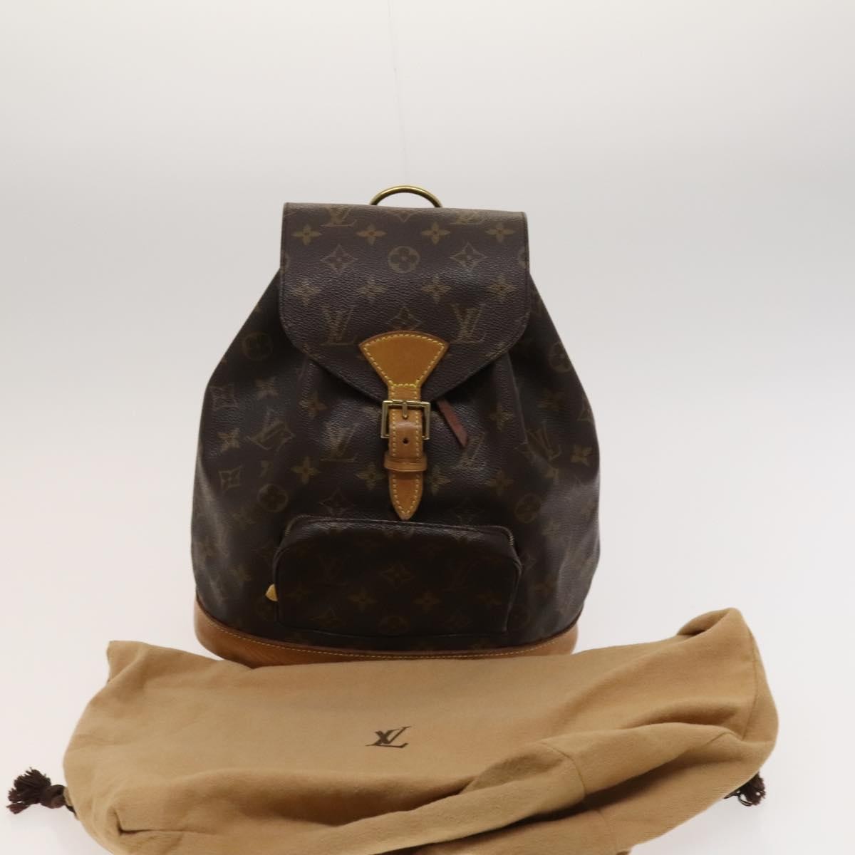 Louis Vuitton Vintage Montsouris Backpack Monogram Canvas, BROWN, CANVAS, Backpack
